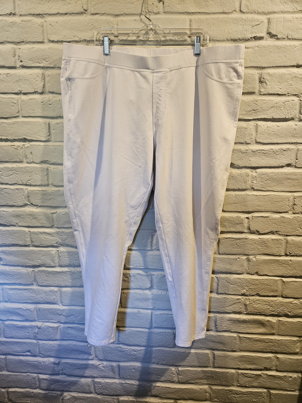 OSO Casuals Stretch Elastic Waist Work Pants, White. Plus 3X 22/24